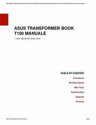 asus transformer book t100